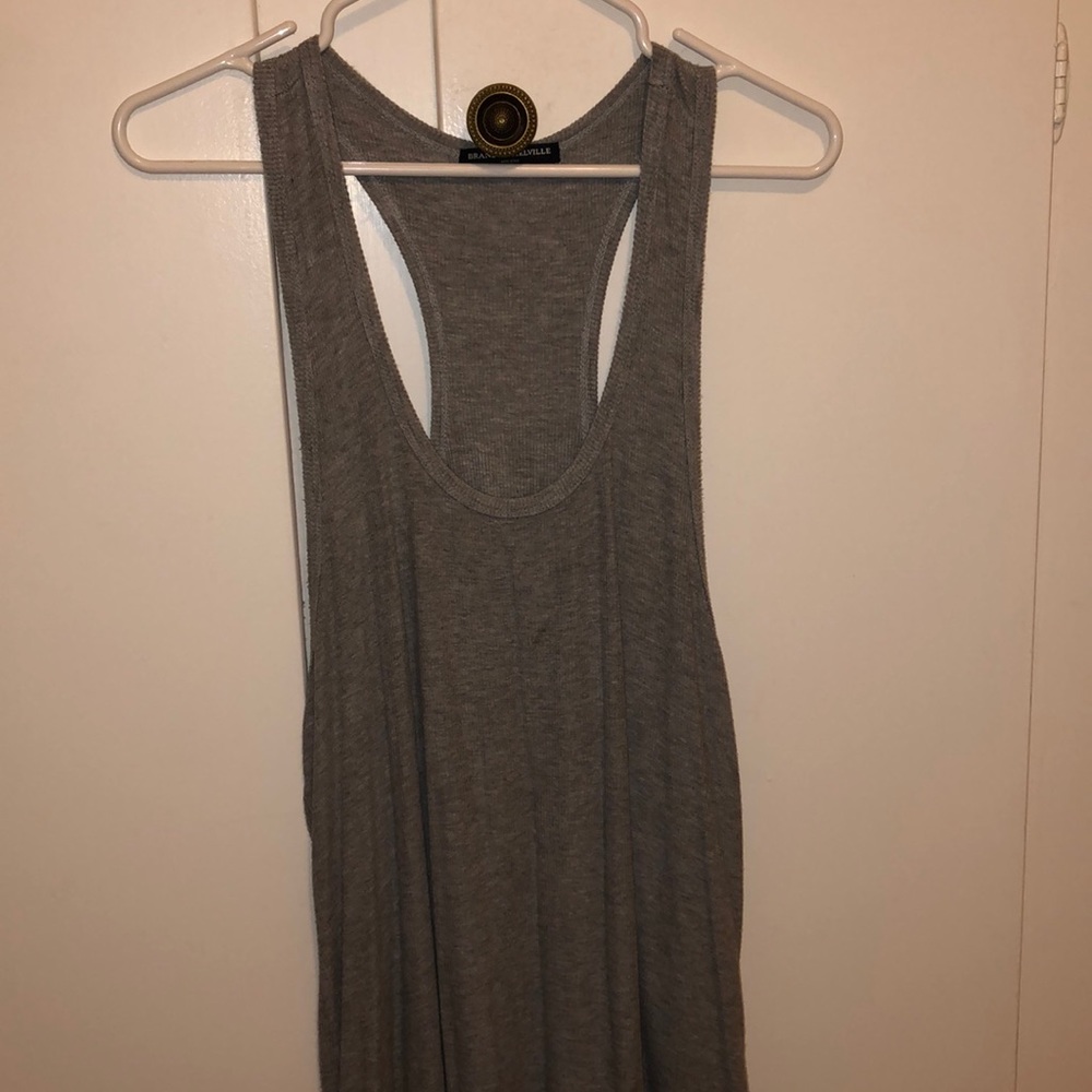 Grey ribbed mini dress/tunic